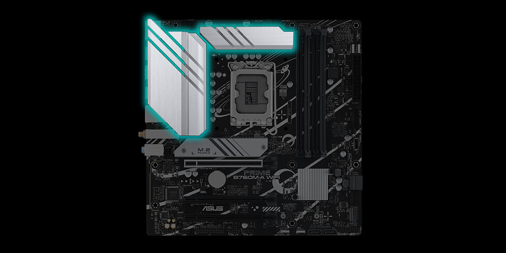 ASUS PRIME B760M-A WIFI-6E DDR5 HDMI DP PCIe 16X v4.0 1700p mATX
