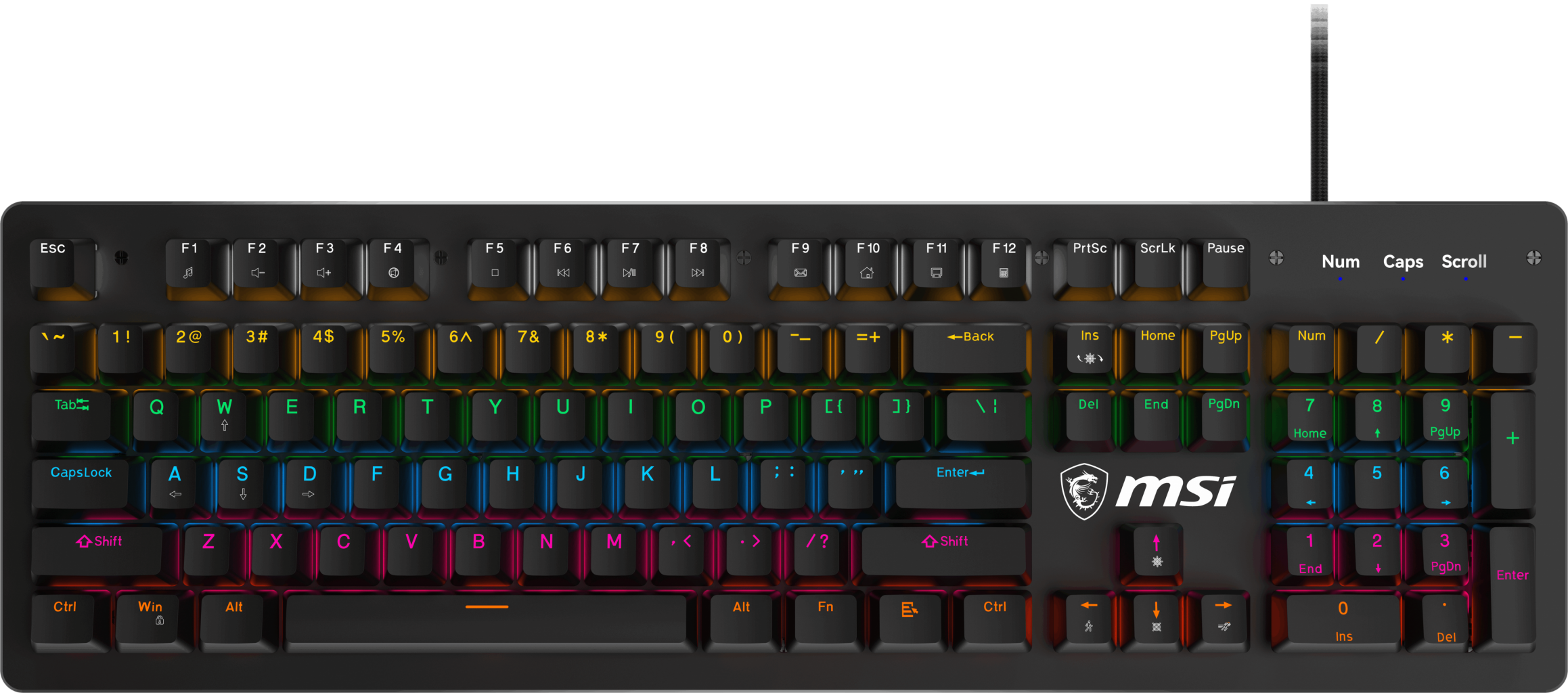 MSI GK300 Kablolu RGB Siyah Gaming Klavye ikinci görünüm