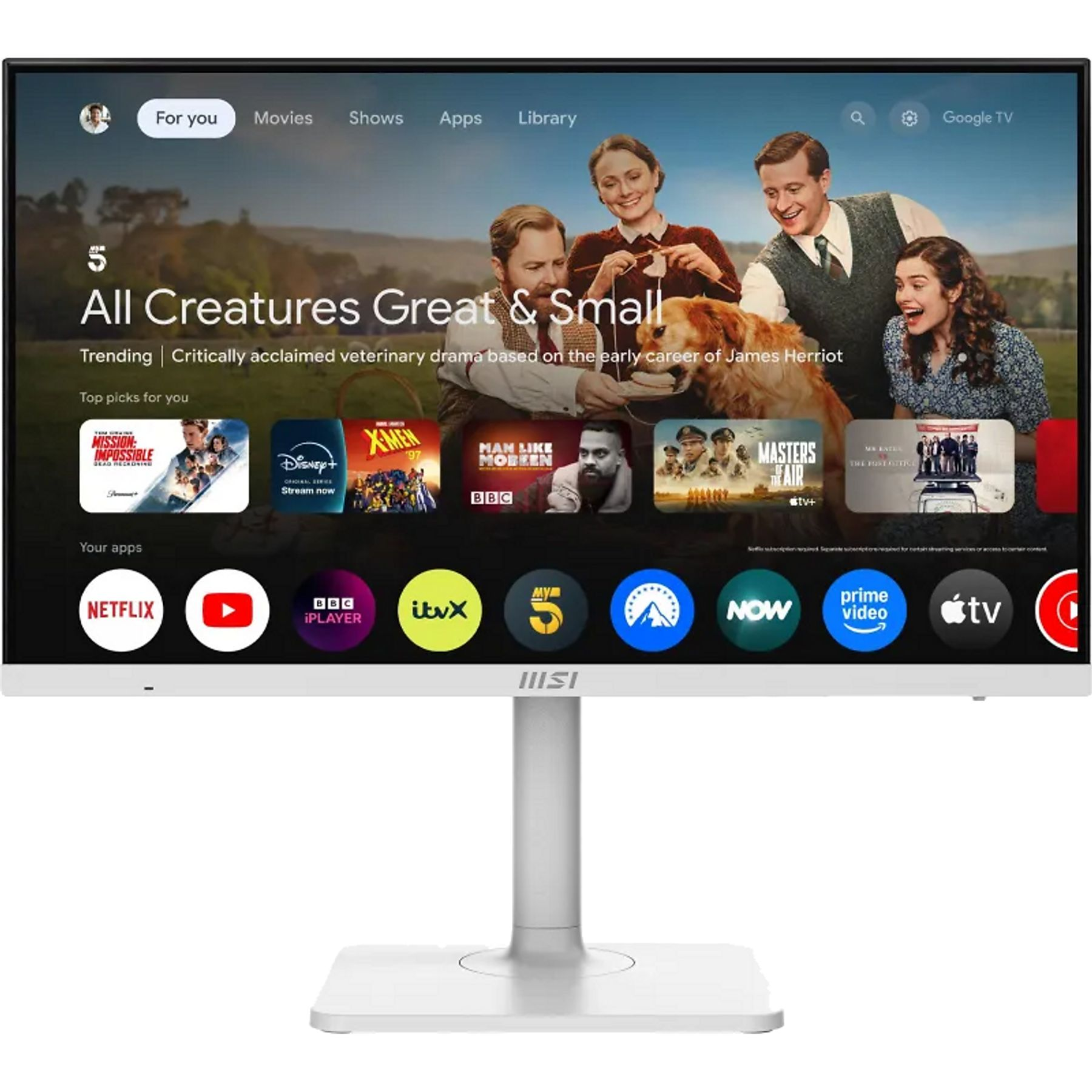 MSI 27" Flat IPS Modern 1ms 60Hz Pivot Beyaz Smart Monitör (3840x2160) MD272UPSW