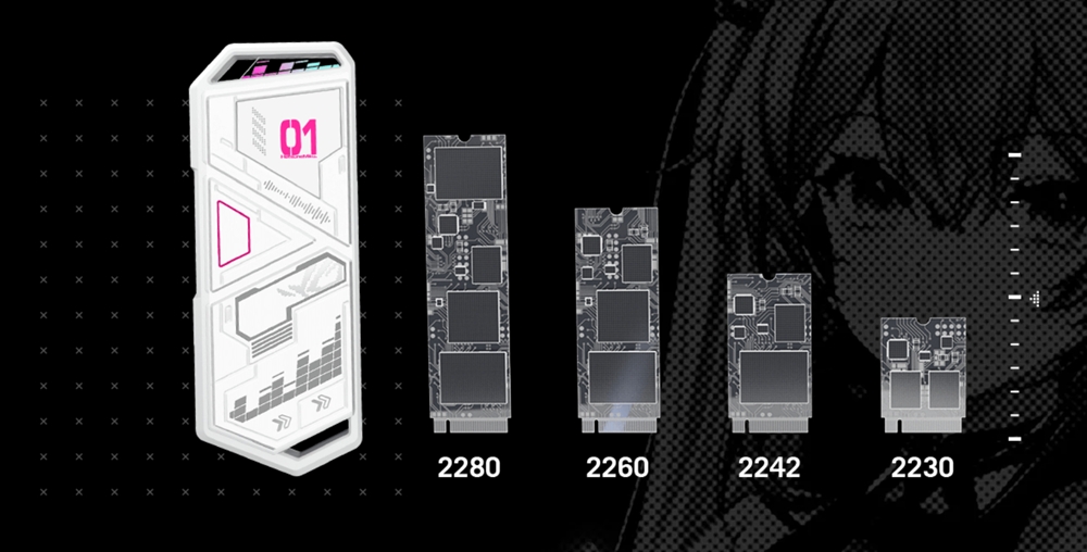 ASUS ROG STRIX ARION HATSUNE MIKU EDITION M.2 NVME USB-C Harici SSD Kutusu