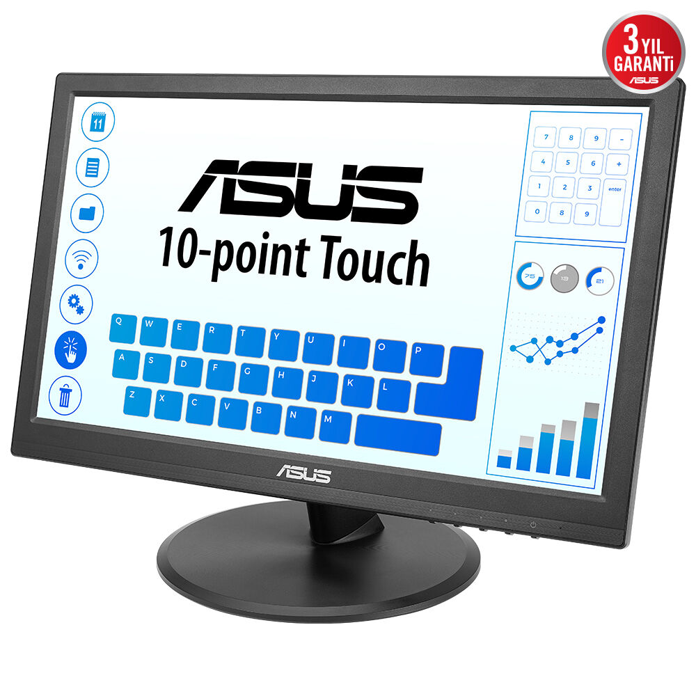 ASUS 15.6" IPS Dokunmatik VT169HE 5ms 60Hz HDMI Taşınabilir Monitör 1920x1080 / 90LM09V1-B01170