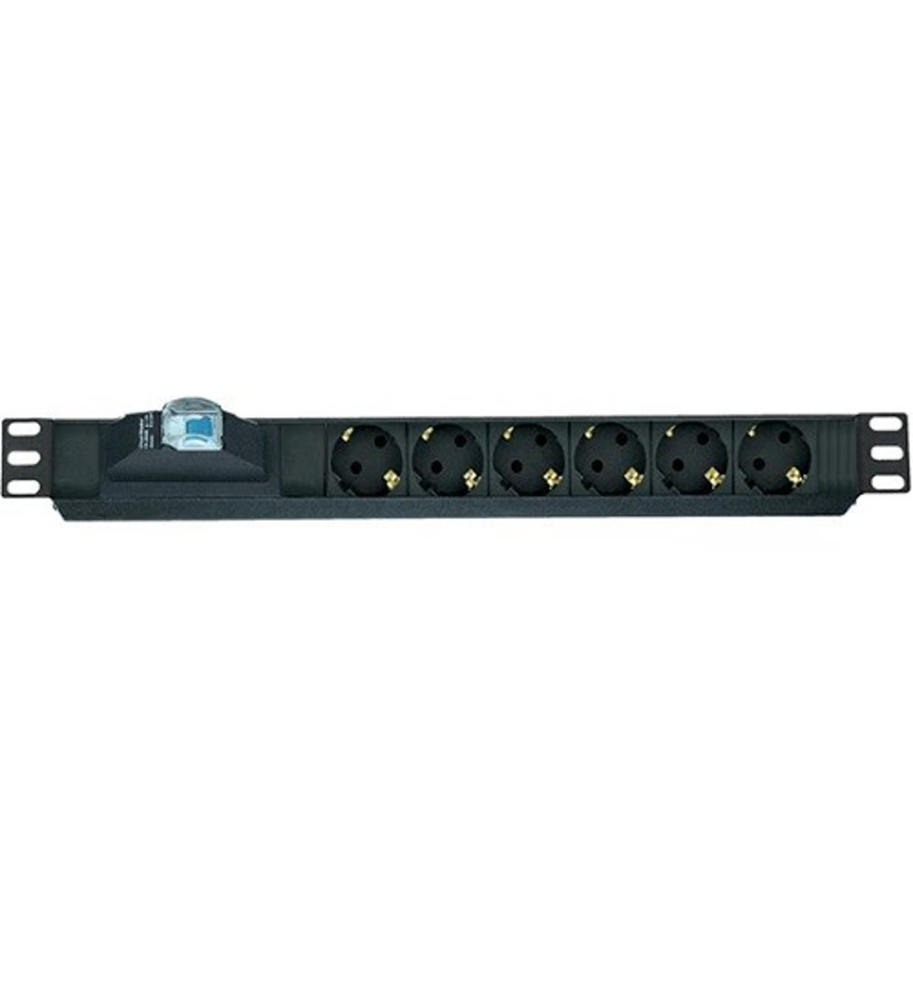 AGER 19" 1U 8lı Sigortalı Priz Modülü Metal Gövdeli AA-PRZ01U19-8S-AL
