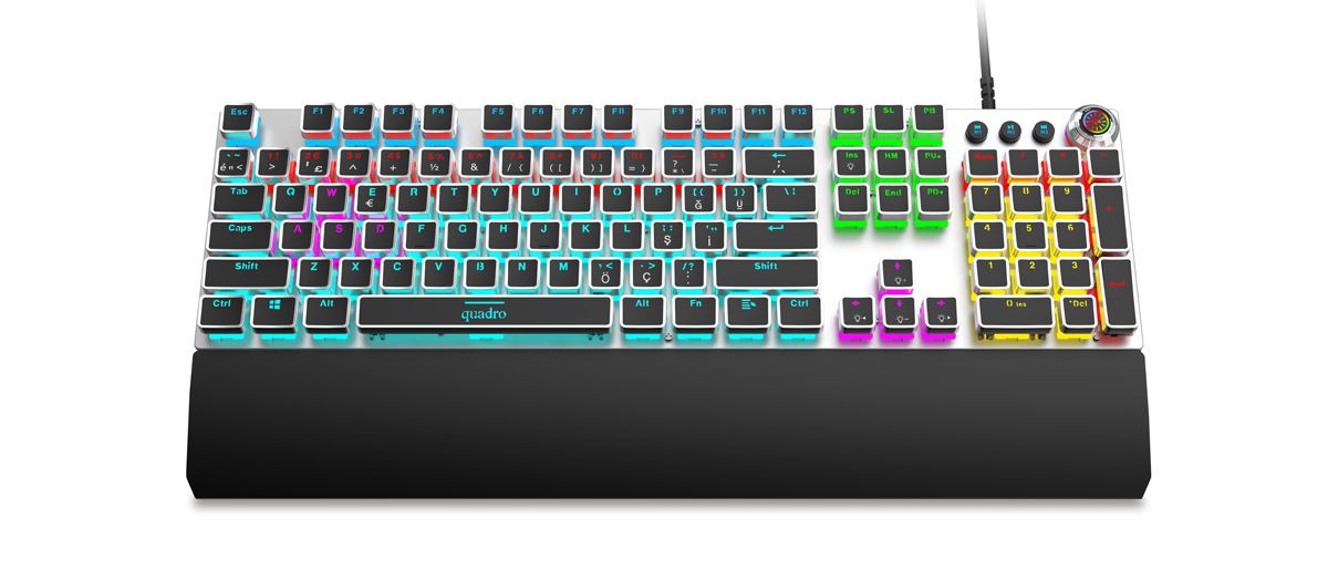 QUADRO Z2000 Kablolu USB RGB Q Trk Gümüş/Siyah Gaming Klavye ikinci görünüm