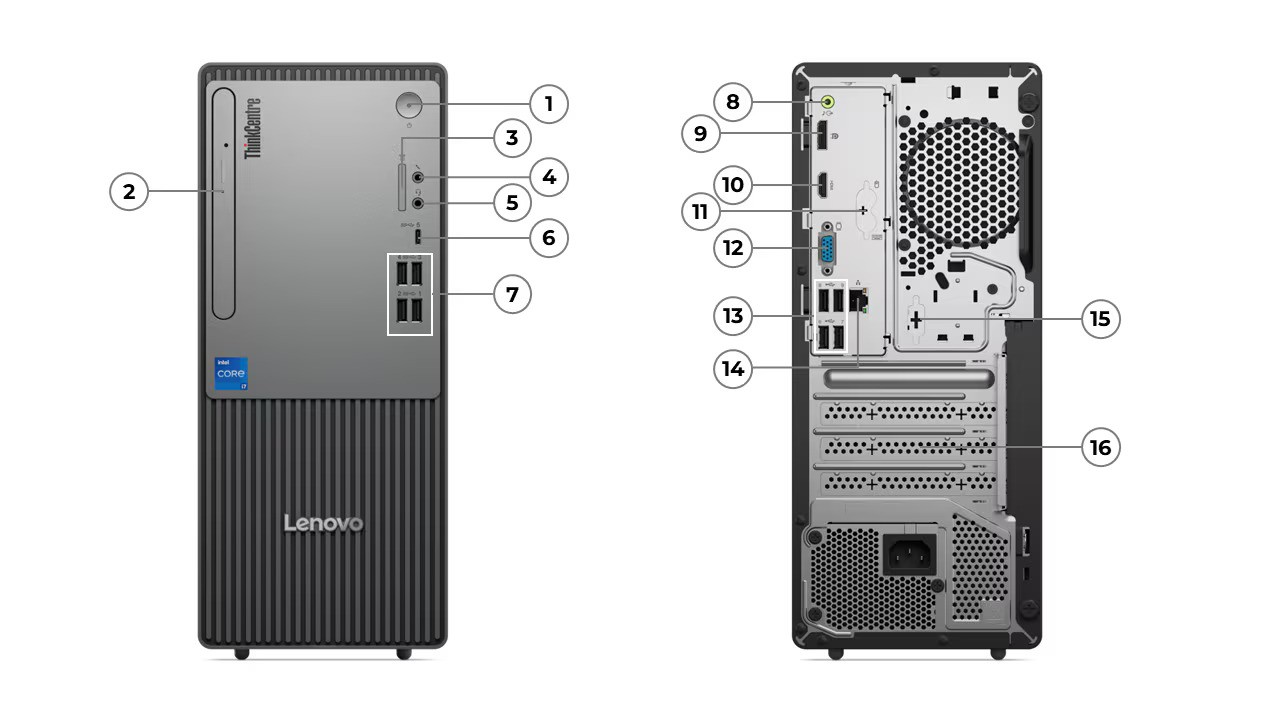 LENOVO THINKCENTRE NEO 50T G5 12UB000BTR CORE i5 13400 16GB DDR5 RAM- 512GB M2 NVME- FDOS