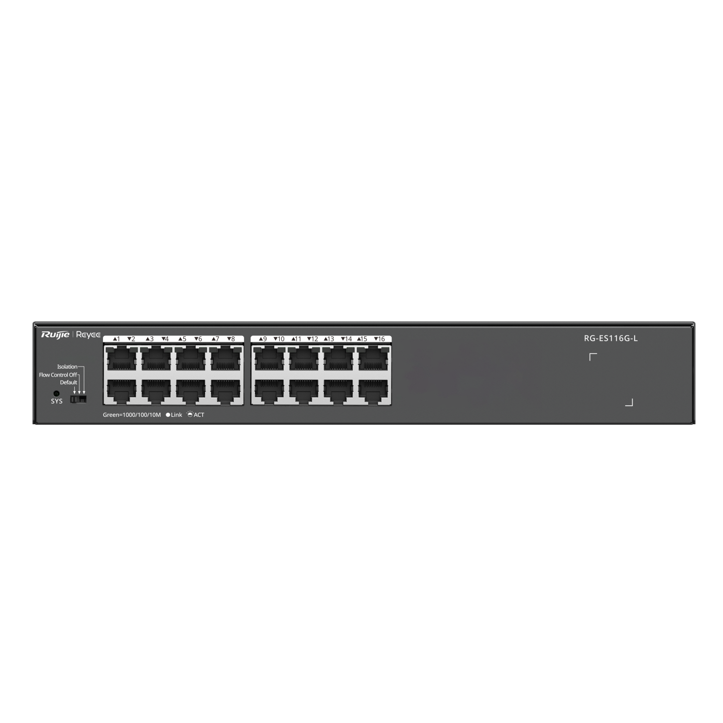 RUIJIE 16port REYEE GIGABIT Yönetilemez Switch Çelik Kasa RG-ES116G-L