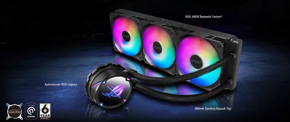 ASUS 360mm ROG STRIX LC II 360 ARGB Sıvı Soğutmalı AM5-1851p İşlemci Fanı