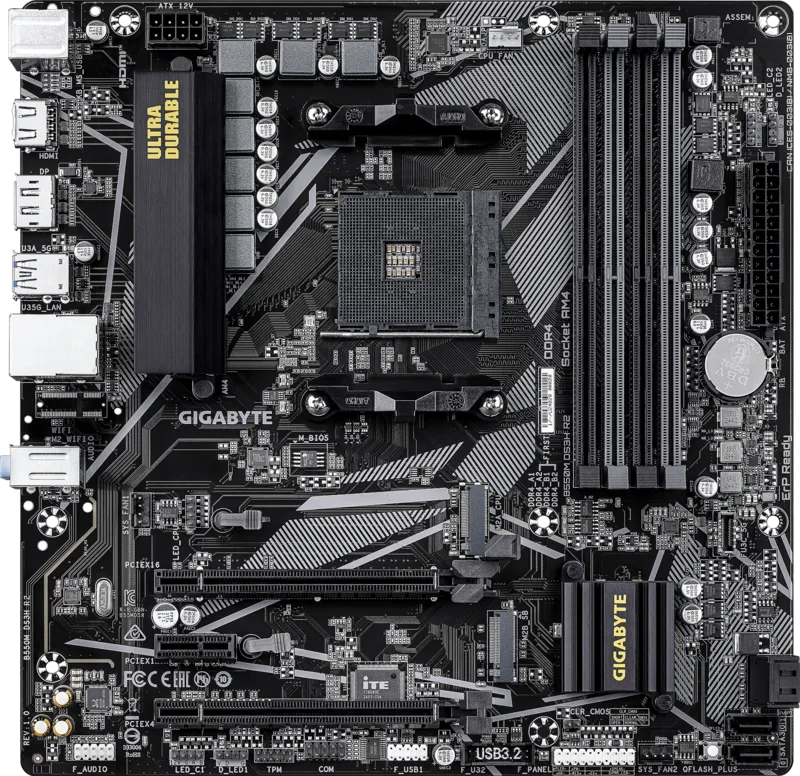 GIGABYTE B550M DS3H R2 DDR4 HDMI DP PCIe 16X v4.0 AM4 mATX