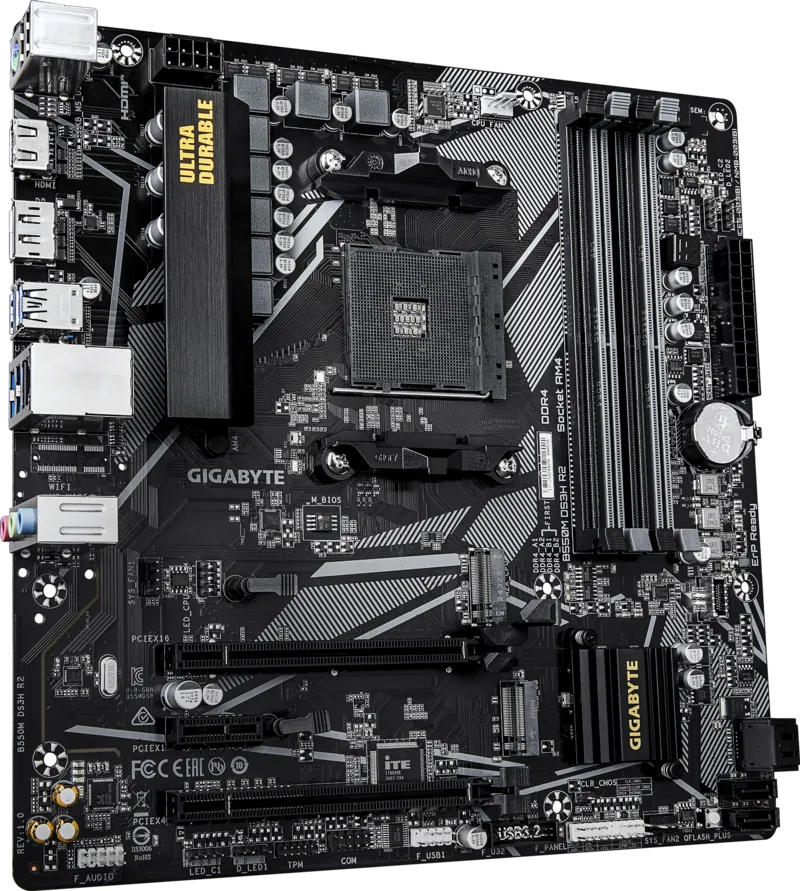 GIGABYTE B550M DS3H R2 DDR4 HDMI DP PCIe 16X v4.0 AM4 mATX