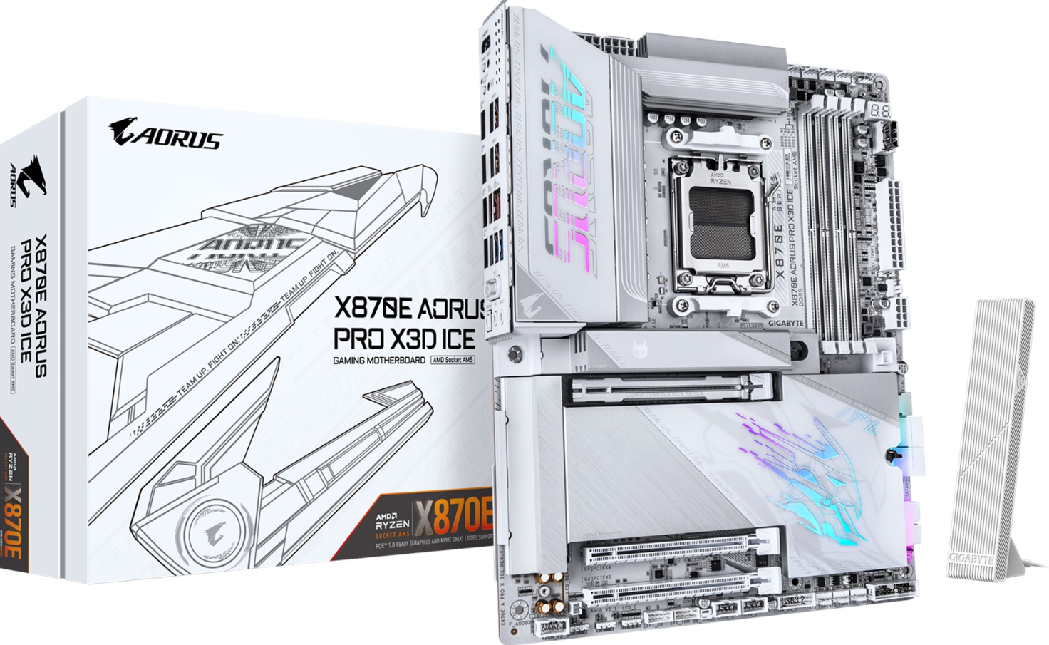 GIGABYTE AORUS PRO X ICE X870E DDR5 HDMI PCIe 5.0 AM5 ATX Beyaz