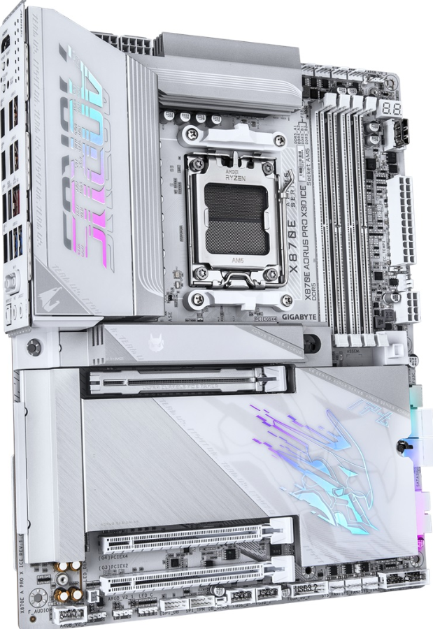GIGABYTE AORUS PRO X ICE X870E DDR5 HDMI PCIe 5.0 AM5 ATX Beyaz