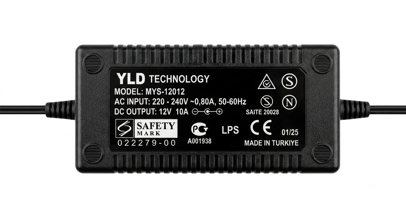 YLD 12v 10amper MYS-12012 Plastik Masa Tipi Kasa Adaptör
