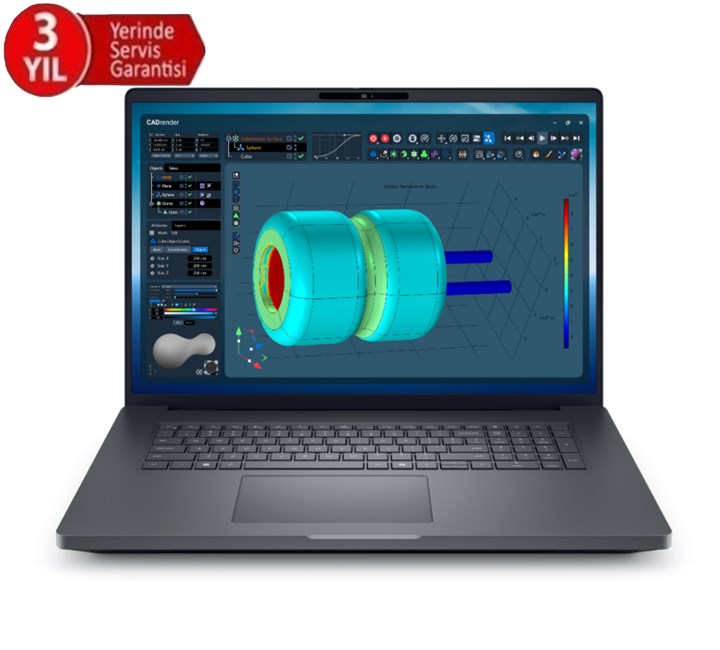 DELL 18” PRO MAX PLUS MB18250_4 ULTRA 9 285HX-32GB DDR5 RAM-1TB NVME-16GB RTX PRO4000 BWL-W11P Taşınabilir İş istasyonu ikinci görünüm