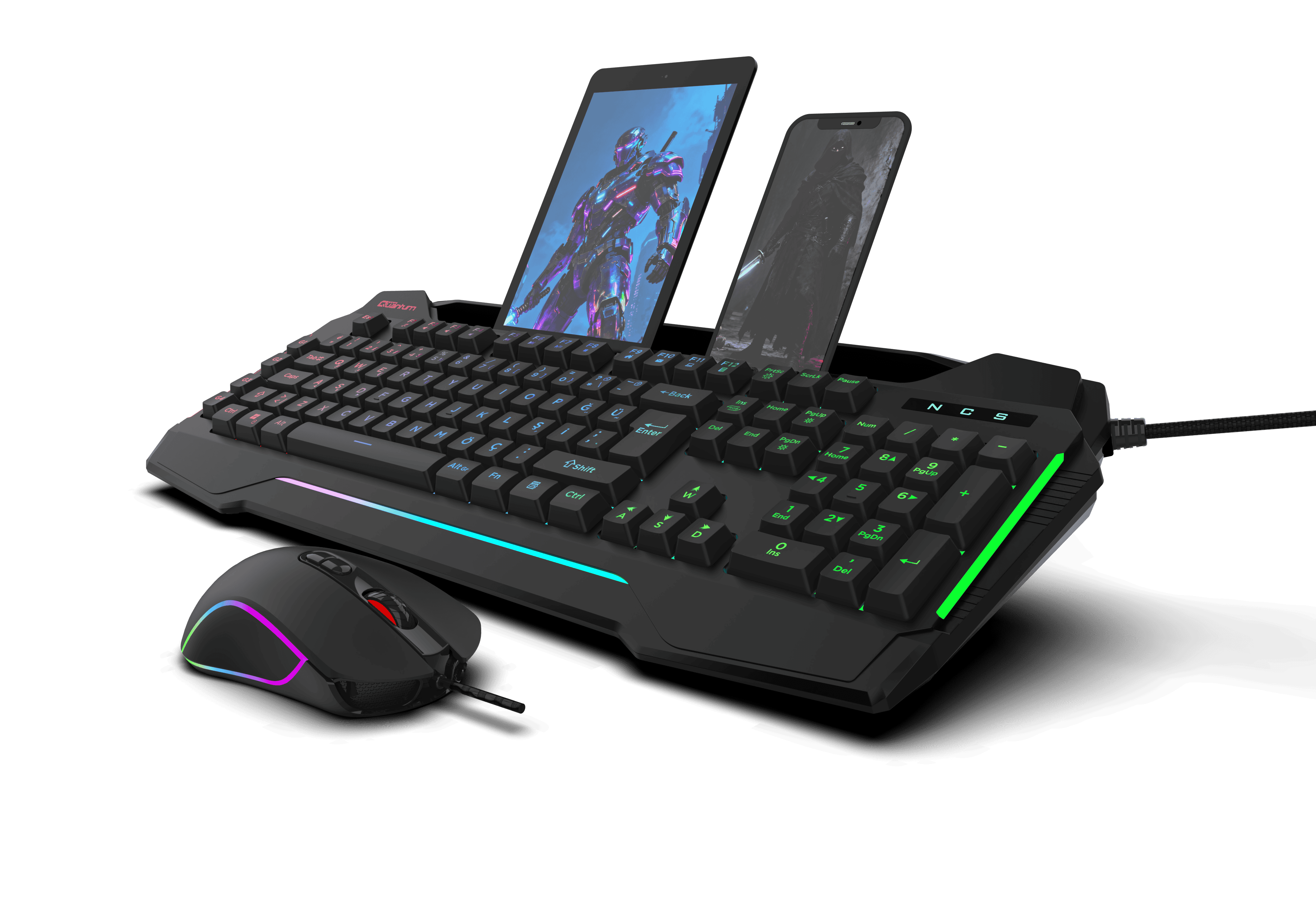 QUANTUM DualStrike Kablolu USB Q Trk RGB Gamıng Klavye -  Mouse Set