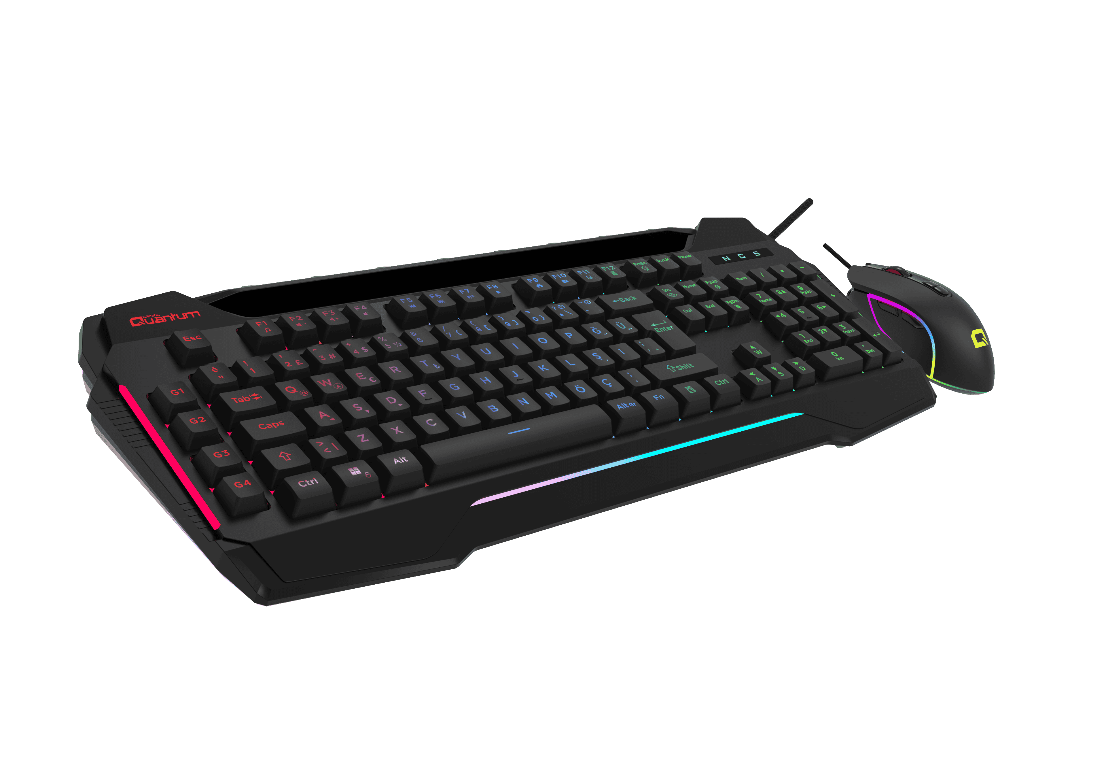 QUANTUM DualStrike Kablolu USB Q Trk RGB Gamıng Klavye -  Mouse Set