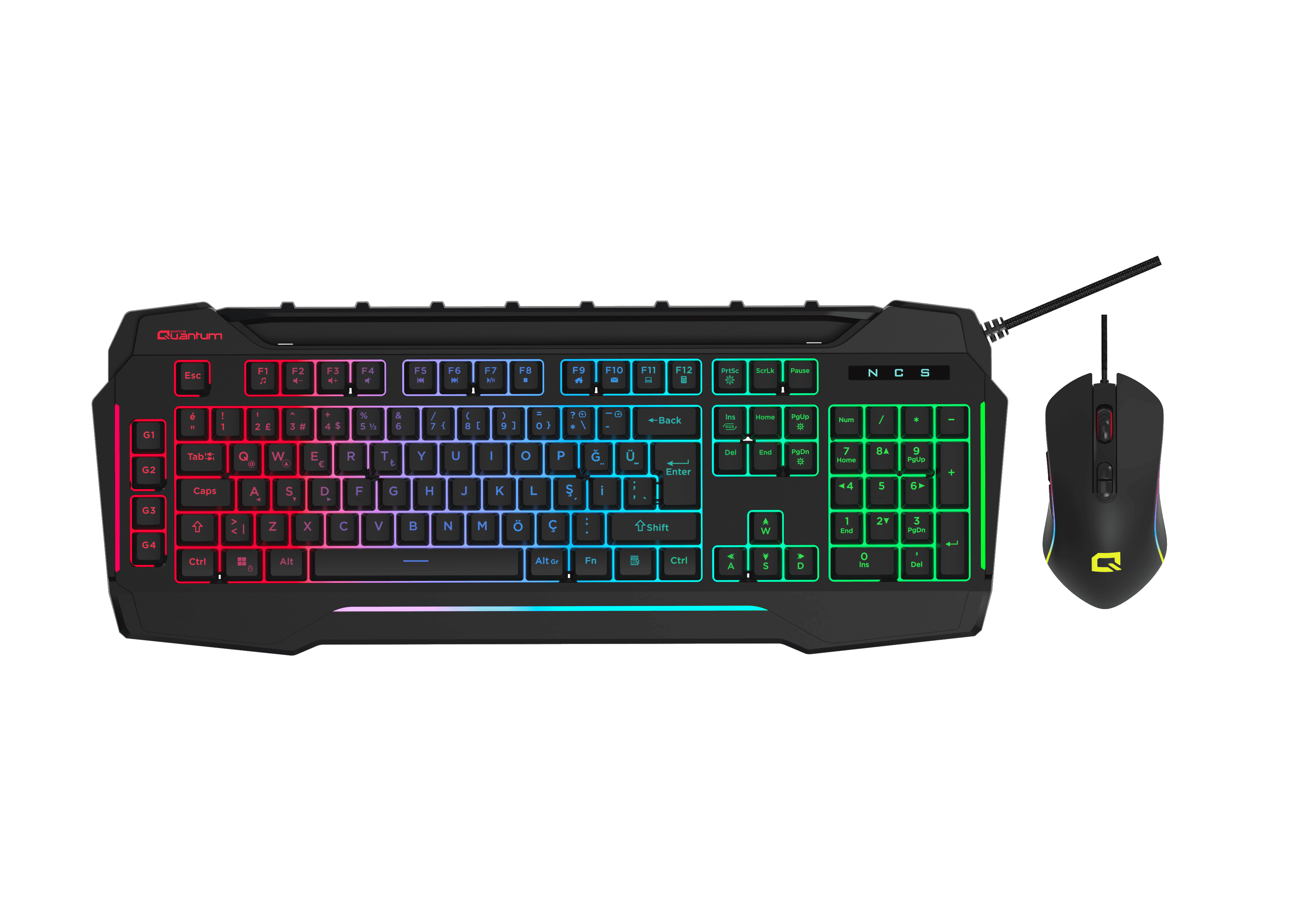 QUANTUM DualStrike Kablolu USB Q Trk RGB Gamıng Klavye -  Mouse Set ikinci görünüm