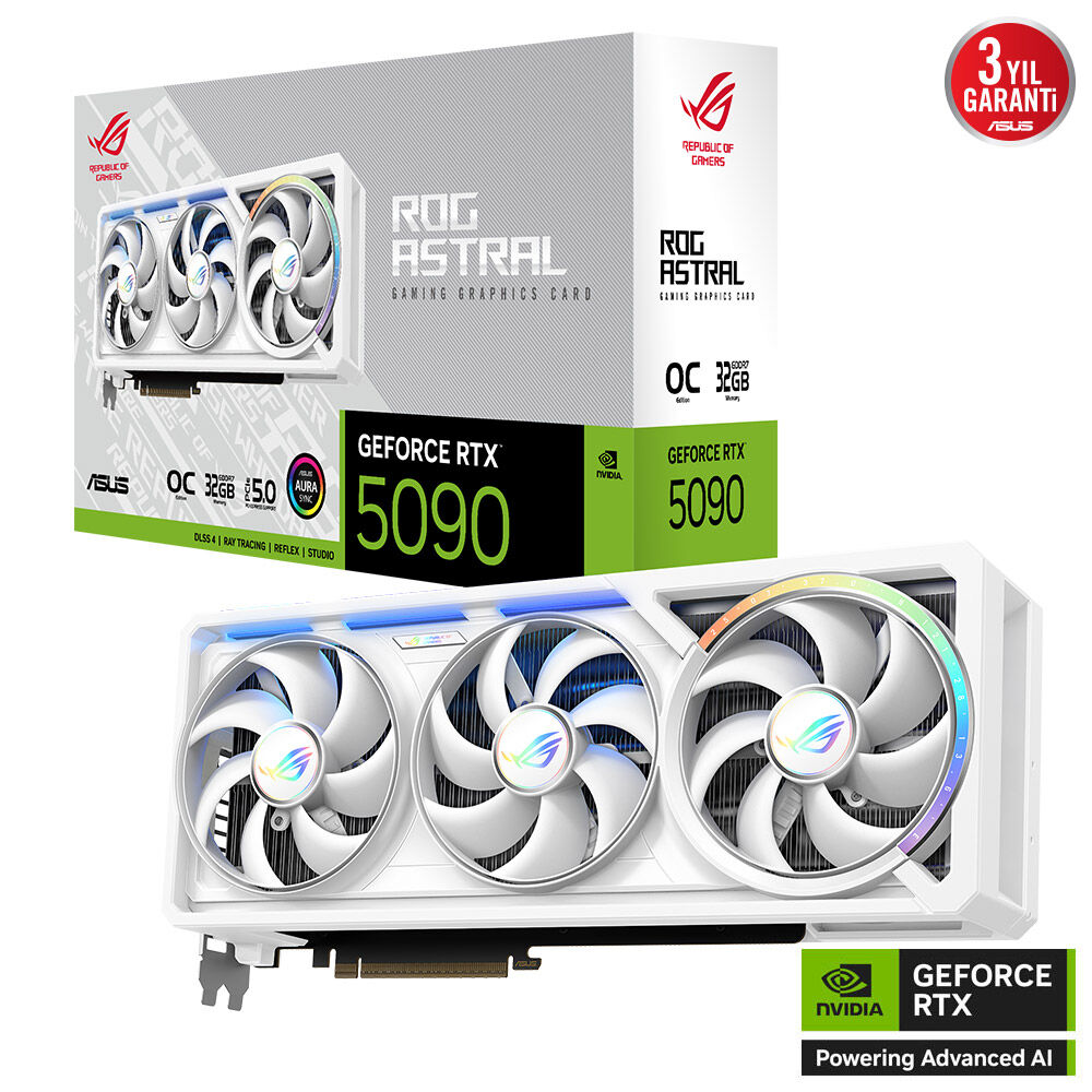 ASUS 32GB ROG ASTRAL RTX5090-O32G-WHITE GDDR7 512bit HDMI DP PCIe 5.0