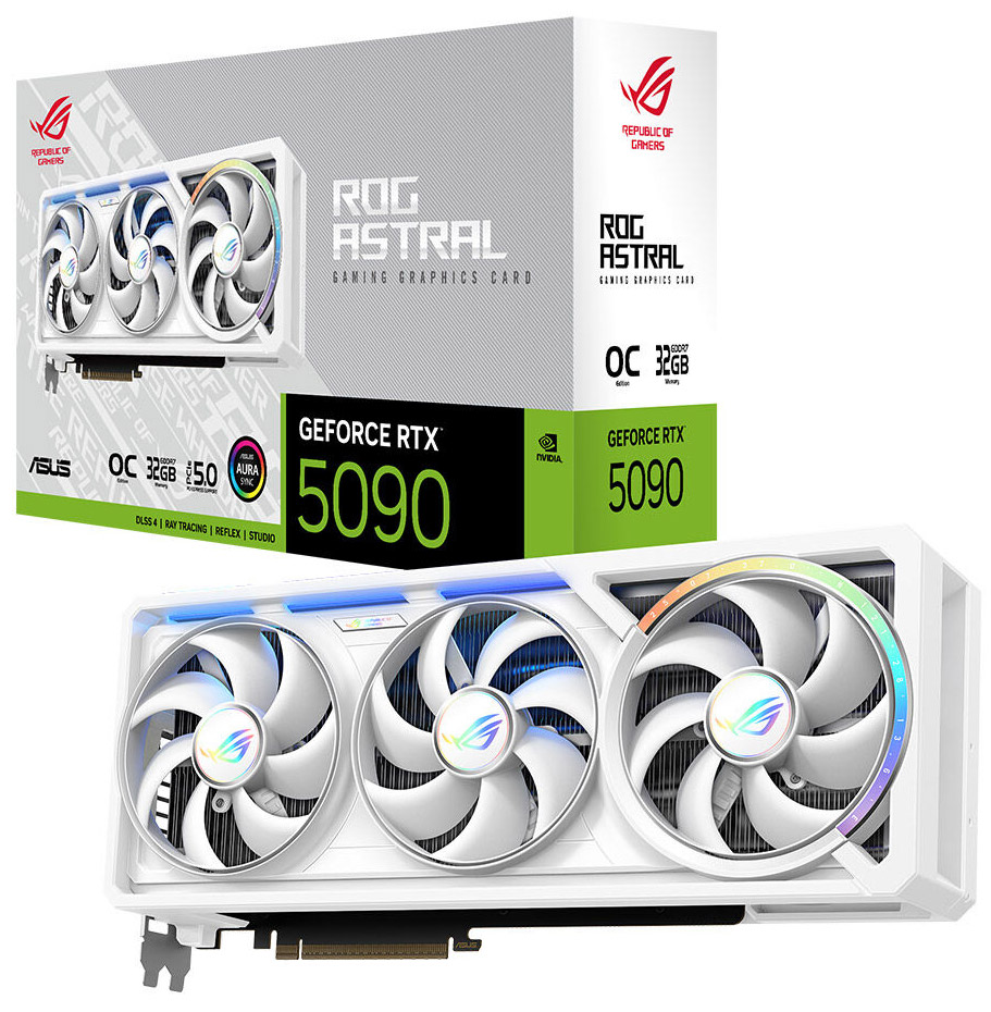 ASUS 32GB ROG ASTRAL RTX5090-O32G-WHITE GDDR7 512bit HDMI DP PCIe 5.0