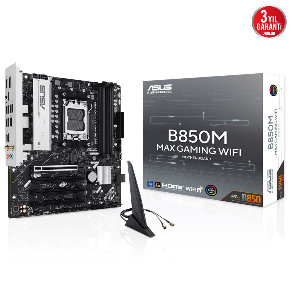 ASUS B850 MAX GAMING WIFI6E DDR5 HDMI-DP PCIE 5.0 AM5 ATX