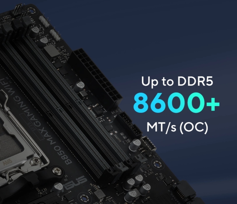 ASUS B850 MAX GAMING WIFI6E DDR5 HDMI-DP PCIE 5.0 AM5 ATX