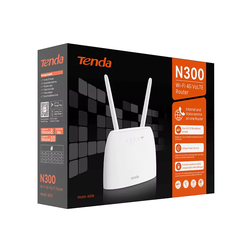 TENDA 4G06 Wıfı4 N300 4G VoLTE Router