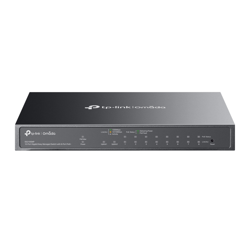 TP-LINK 8port PoE 63w 1-SFP 2-Uplink Gigabit Yönetilebilir Switch OMADA ES210GP