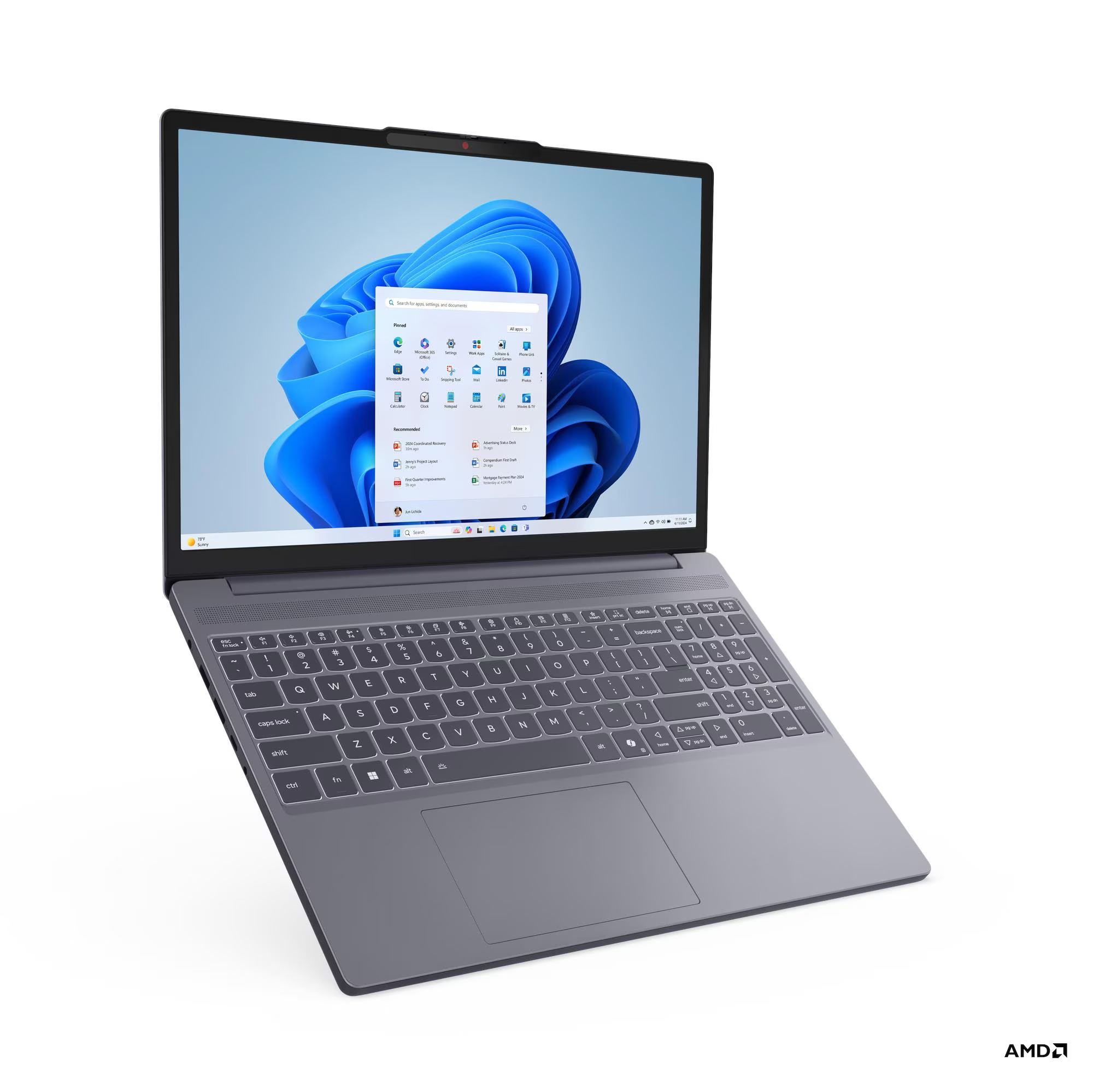 LENOVO 15.3" RYZEN 7 7735HS 16GB DDR5 RAM- 512GB M2 NVME- O/B UHD FDOS / IDEAPAD SLIM 3 83K70098TR ikinci görünüm