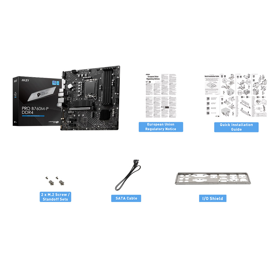 MSI PRO B760M-P DDR4 HDMI DP PCIe 16X v4.0 1700p mATX
