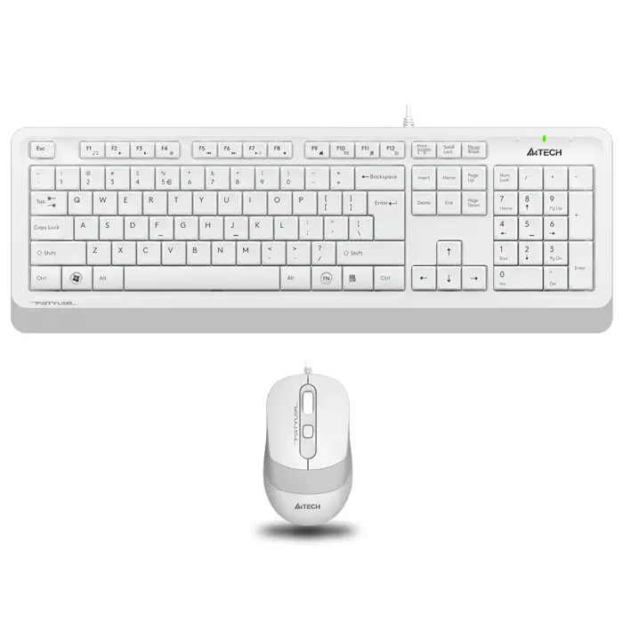 A4 TECH F1010 Kablolu USB Q Trk Beyaz Klavye - Mouse Set ikinci görünüm