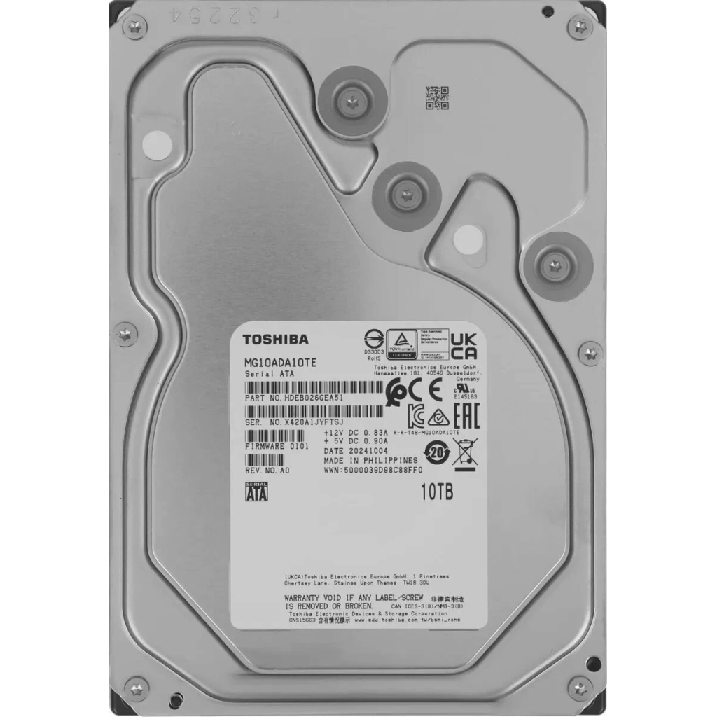 TOSHIBA 3.5" 10TB S300 MG10ADA10TE-V  7200 RPM 512MB SATA-3 Güvenlik Diski