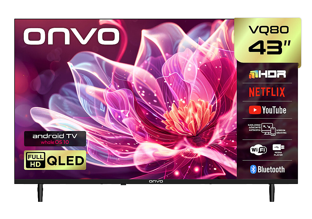 ONVO 43VQ80F2FA 43'' 109 Ekran Uydu Alıcılı Full HD WhaleOS QLED TV