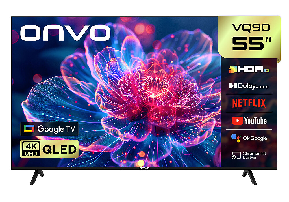 ONVO 55VQ90F3UA 55'' 140 Ekran Uydu Alıcılı 4K Ultra HD Google Smart QLED TV ikinci görünüm