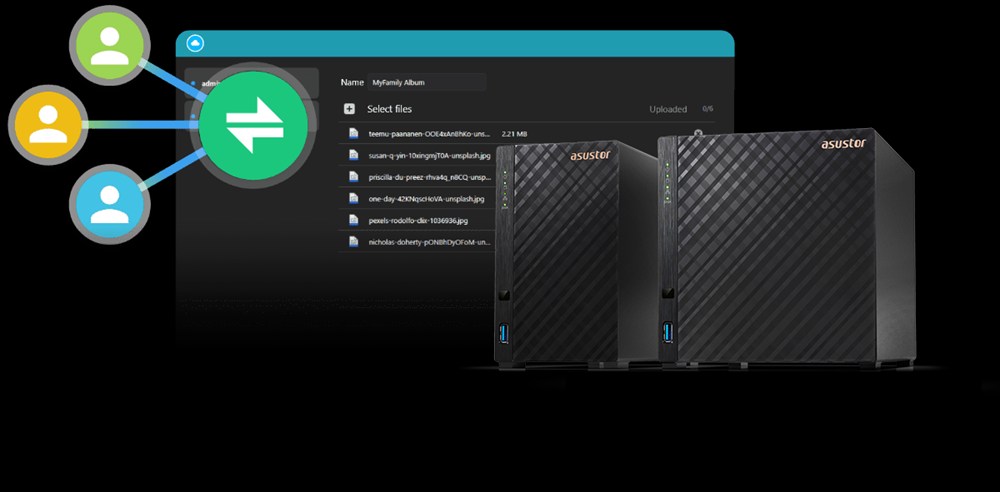 ASUSTOR 4diskli Realtek QC-1GB RAM-2.5GbE Nas Server AS1204T