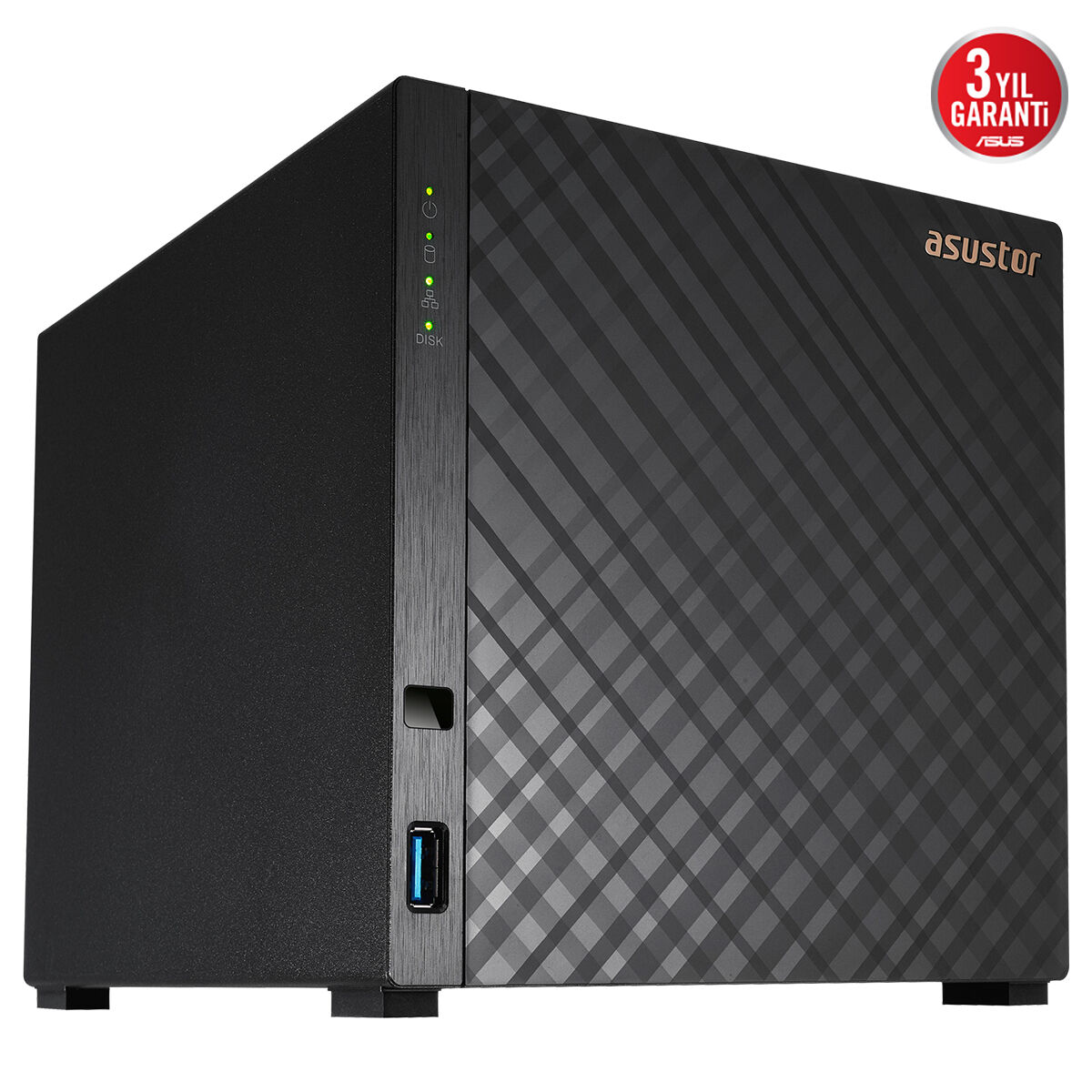 ASUSTOR 4diskli Realtek QC-1GB RAM-2.5GbE Nas Server AS1204T