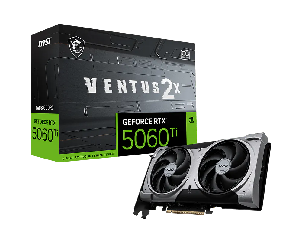 MSI RTX5060TI 16GB VENTUS 2X OC PLUS GDDR7 128bit HDMI DP PCIe 5.0 ikinci görünüm