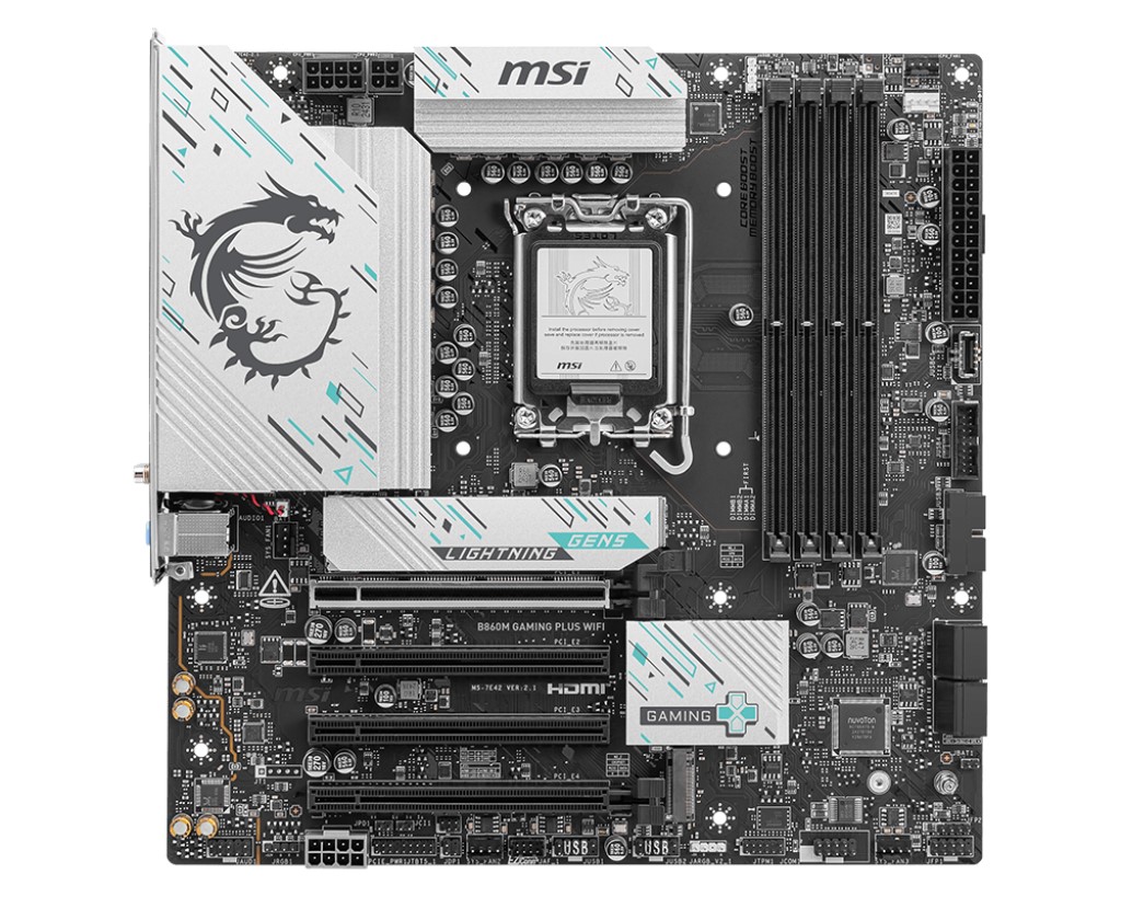 MSI B860M GAMING PLUS WIFI-7 DDR5 HDMI DP PCIE 5.0 1851p mATX