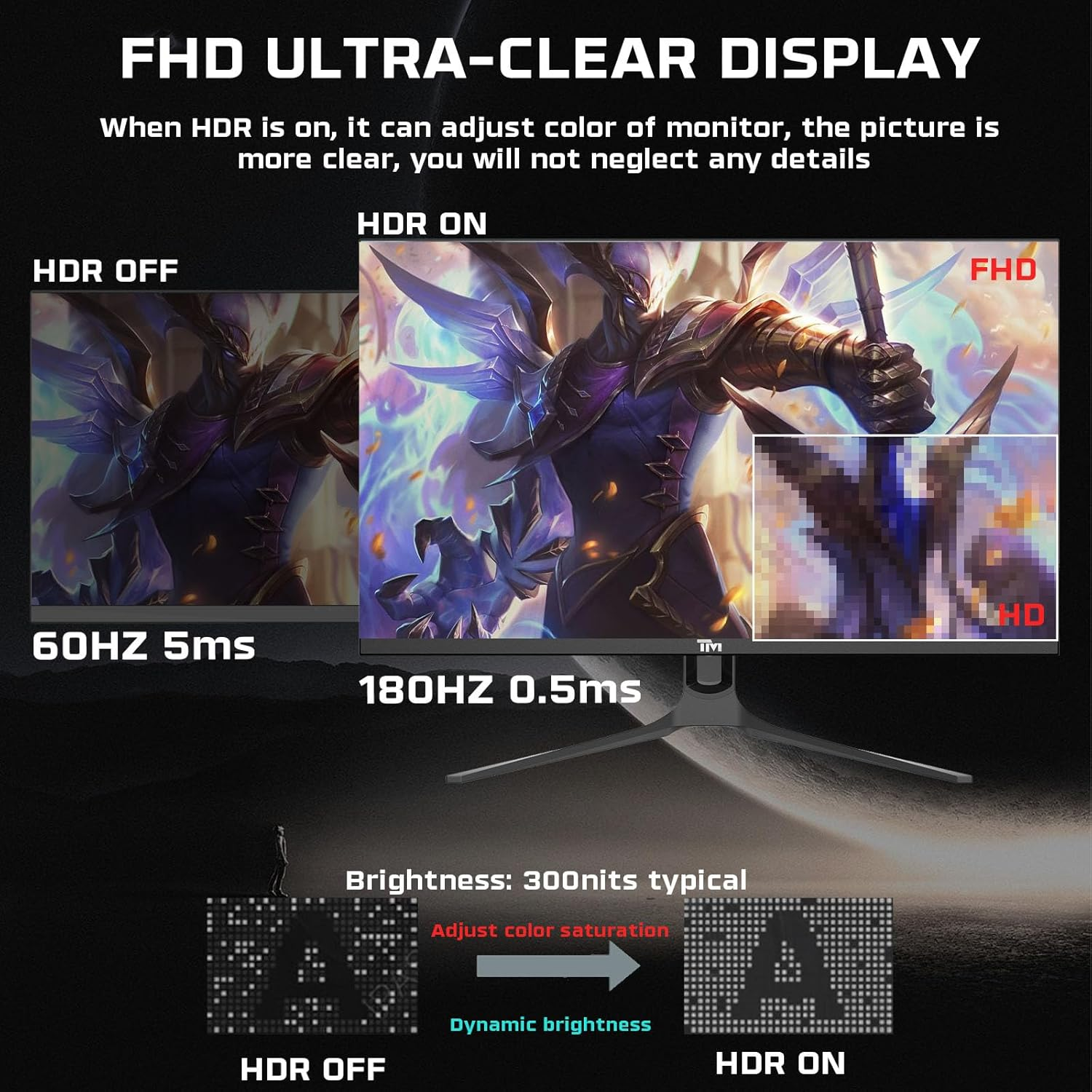 TWISTED 27" IPS TM27QHD180IPS 0.5ms 180Hz HDMI-DP  Gaming Monitör (2560X1440)