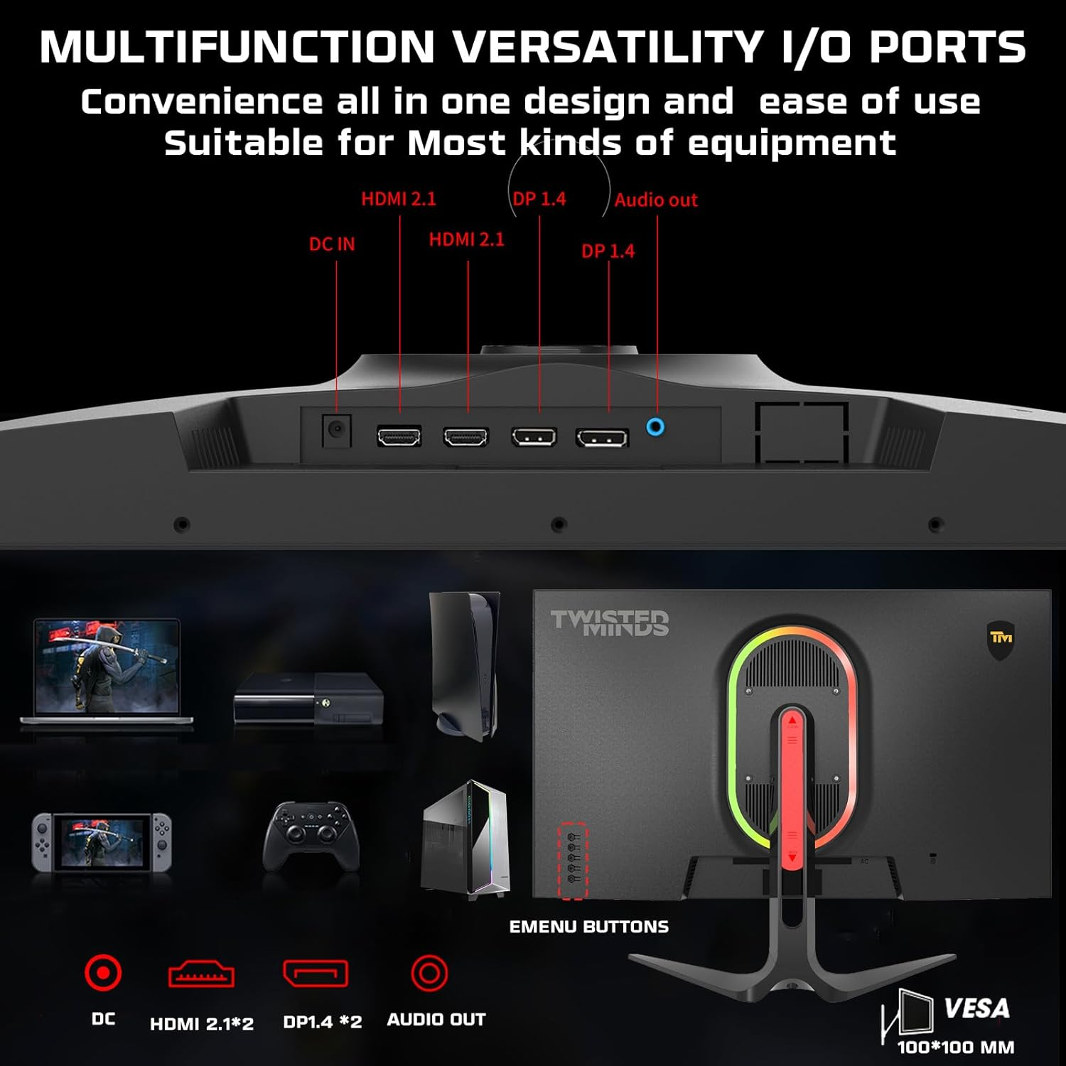 TWISTED 27" IPS TM27QHD180IPS 0.5ms 180Hz HDMI-DP  Gaming Monitör (2560X1440)