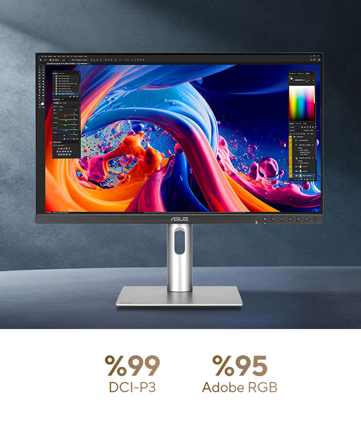 ASUS 27" IPS PROART PA27JCV 5MS 60Hz HDMI-DP-USB-C Pivot Grafik Tasarım Monitör 5120x2880