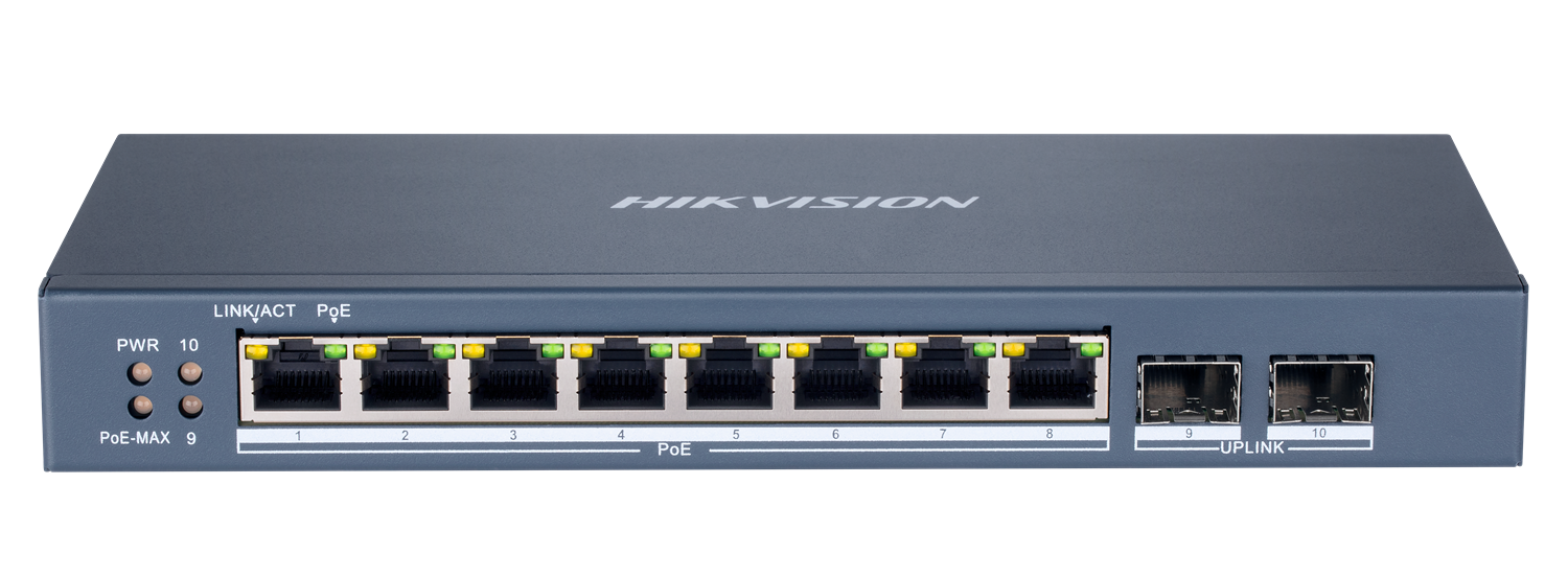 HIKVISION 8port PoE 120w 2-SFP Gigabit Yönetilemez Switch DS-3E1510P-SI