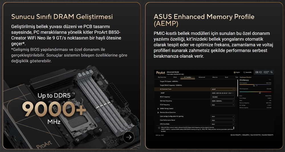 ASUS PROART B850-CREATOR WIFI NEO DDR5 HDMI-DP PCIE 5.0 AM5 ATX