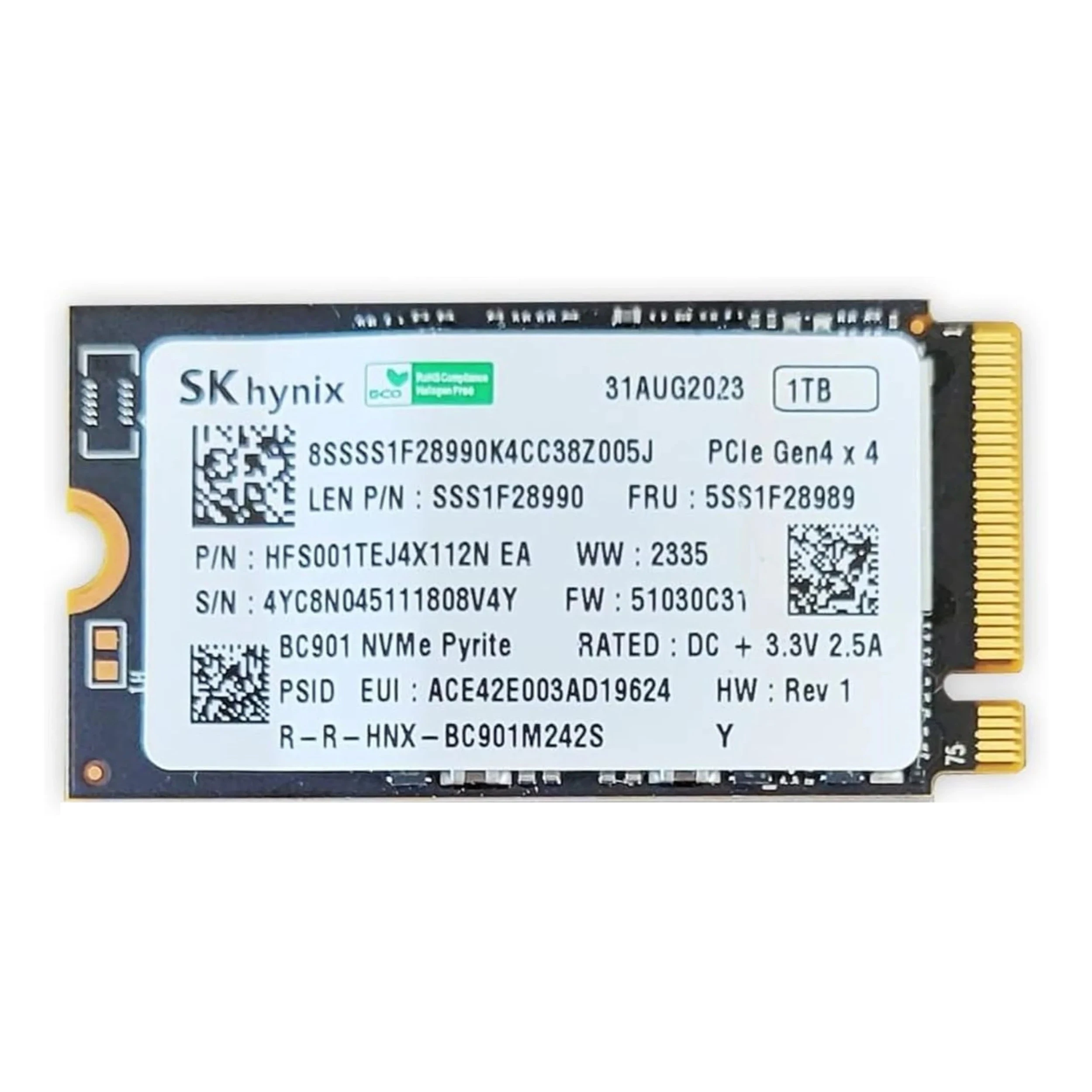HYNIX 1TB HFS001TEJ4X112N 4500/3500MB/s 2242 M2 NVME GEN4 Disk Kutusuz