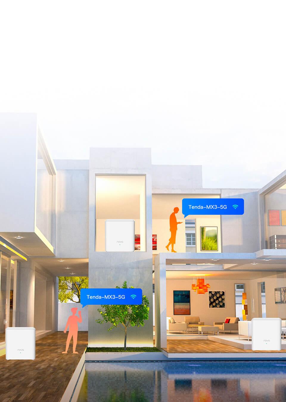 TENDA MX3 WIFI6 AX1500 Çift Bant Mesh Router 3-lü set