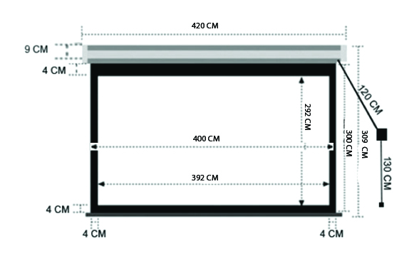 CODEGEN EX-40 400x300 cm Motorlu / Elektrikli Uzaktan Kumandalı Projeksiyon Perdesi