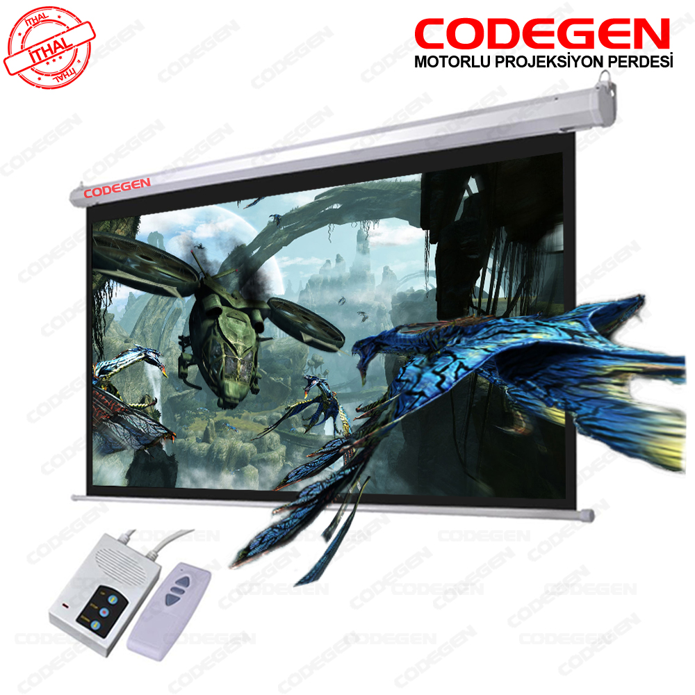 CODEGEN EX-40 400x300 cm Motorlu / Elektrikli Uzaktan Kumandalı Projeksiyon Perdesi ikinci görünüm