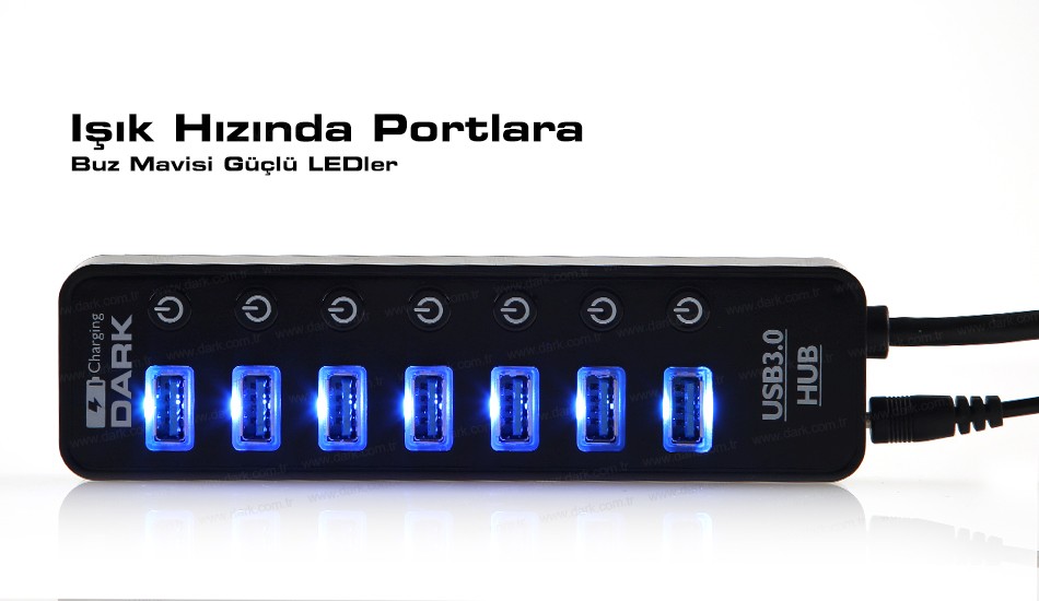 DARK DK-AC-USB371 7port USB 3.0 USB Çoklayıcı Hub Anahtarlı
