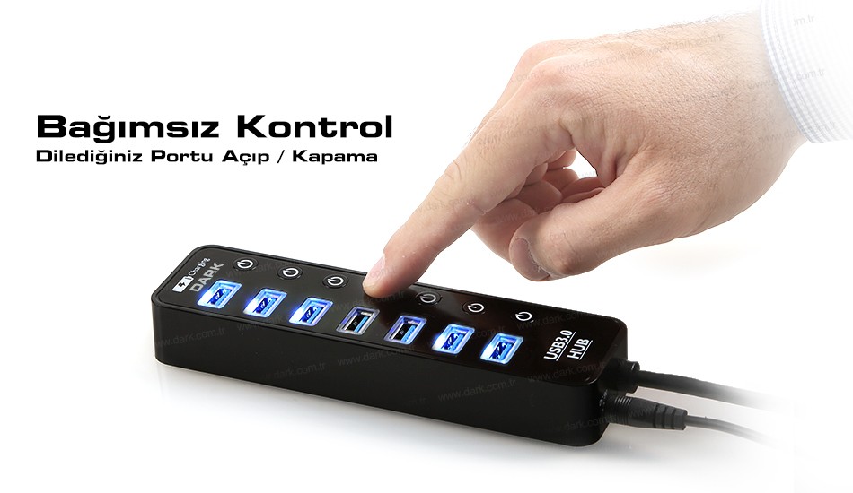DARK DK-AC-USB371 7port USB 3.0 USB Çoklayıcı Hub Anahtarlı