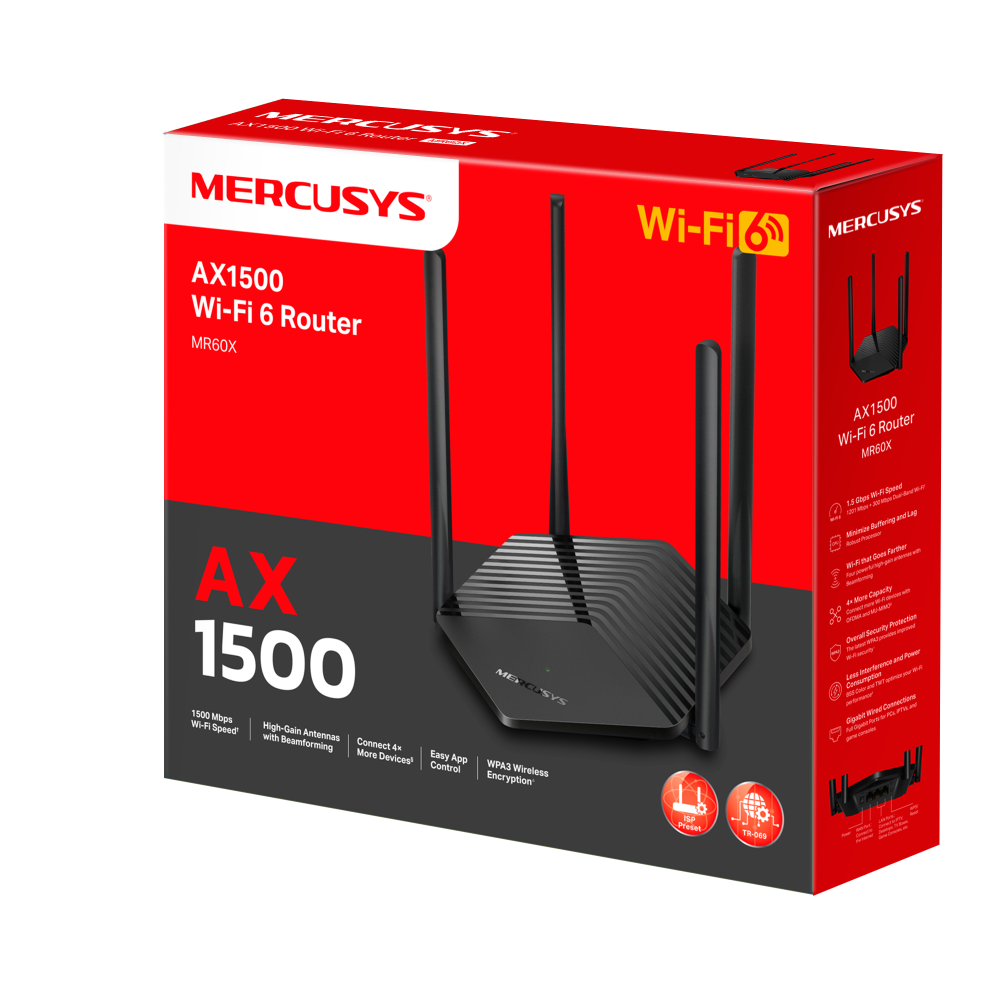 MERCUSYS MR60X Wıfı6 AX1500 Dual Band Router