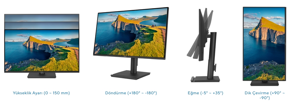 ASUS 27" IPS BE27AQ 5MS 75HZ HDMI-DP Multimedya Pivot Kurumsal Monitör 2560x1440 / 90LM03I1-B01171 Garanti Süresi : 36 Ay