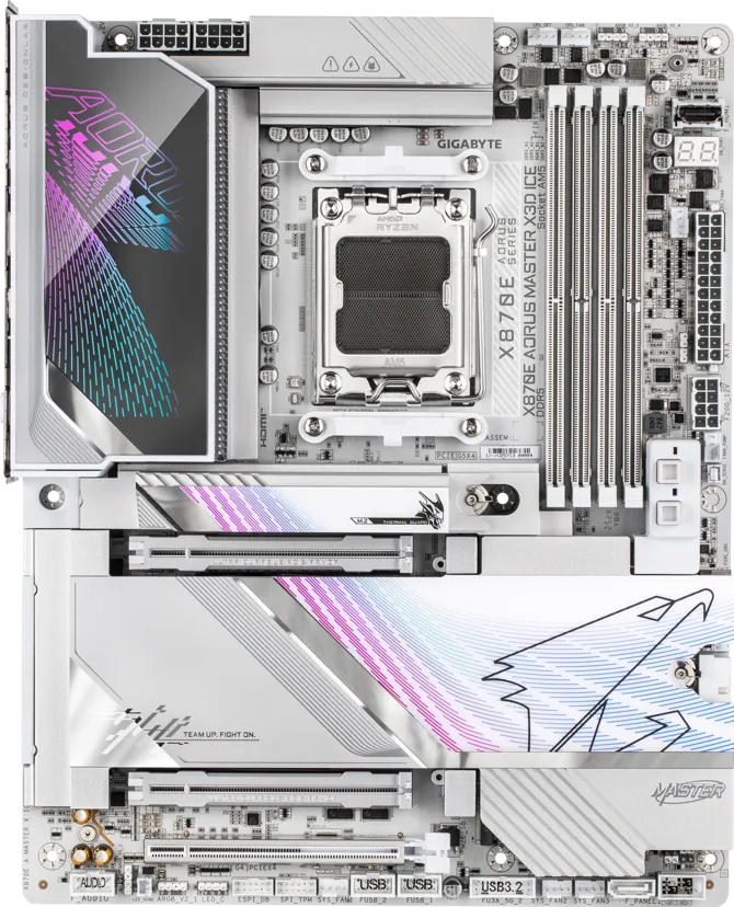 GIGABYTE X870E AORUS MASTER X3D ICE X870E WIFI7 HDMI-DP DDR5 AM5 ATX Beyaz