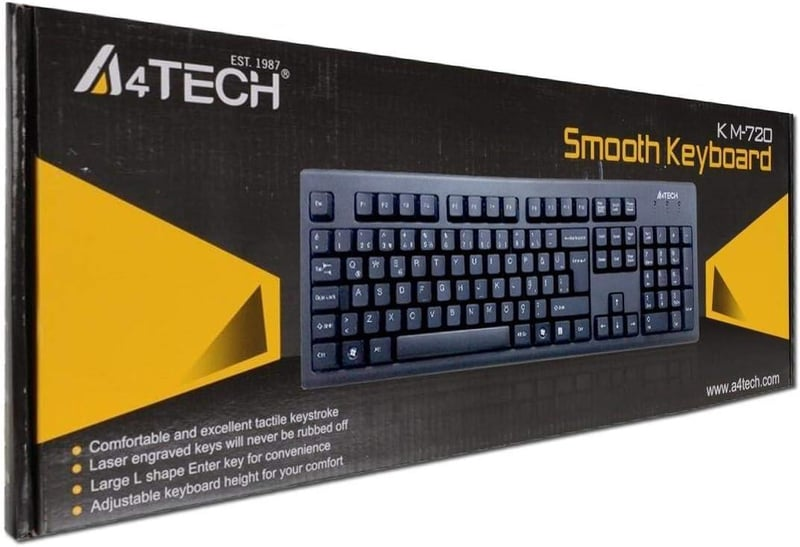 A4TECH KM-720 Kablolu USB Q Trk Siyah Klavye
